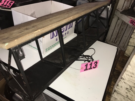 Wood & Metal wall mount shelf w/ hooks