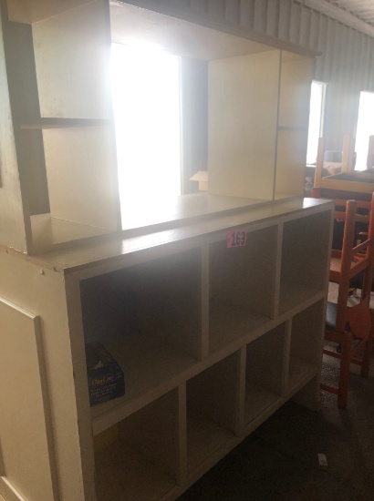 Wood cubby storage unit, 5'w x 6.5'h