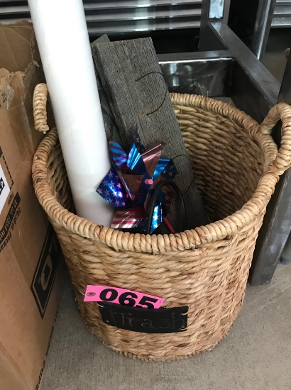 Lg. woven basket & décor