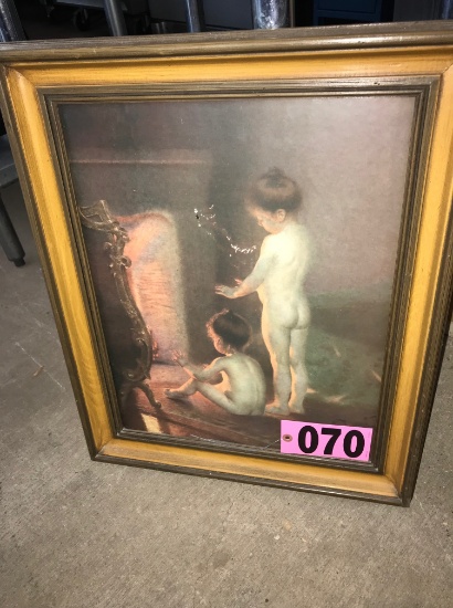 Framed child painting
