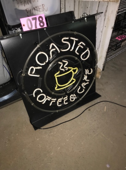 Neon "Roasted Coffee" sign
