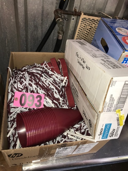 Box of Holiday & sports decorative items