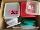 Box of plastic containers