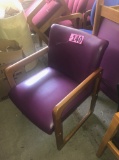 (7) Burgundy leather waiting room chairs