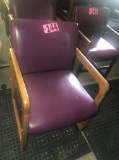 (8) Purple leather waiting room chairs
