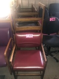 (9) Red leather waiting room chairs