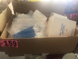 Box of medical supplies: OB/GYN, cytology brushes, spill kits, wound care i