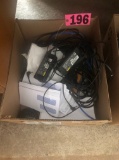 Box of misc computer cords & envelopes