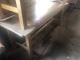 6' Leather top stationary exam/massage table