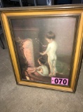 Framed child painting