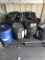 Pallet w/ partial & empty oil buckets
