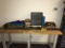 Wood top workbench w/ contents, 6ft x 2ft
