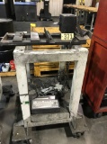 Cast Iron rolling machine stand w/ telesis pin stamper