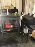Shop foremnas desk, contents, gas grill