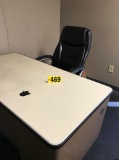 Metal desk & rolling office chair