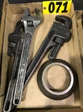 Pipe wrenches & crescent wrench
