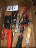 Assorted screwdrivers and handtools