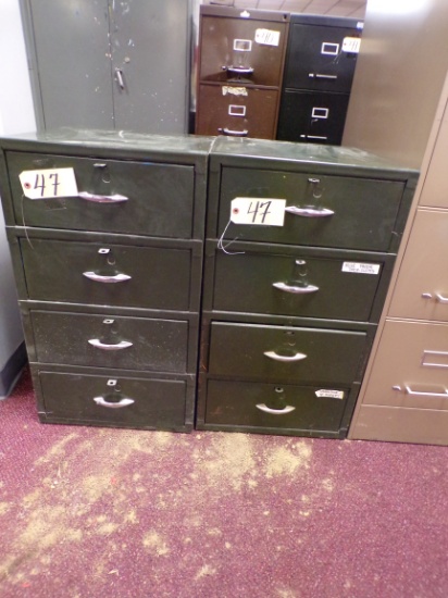 (2) Small 4 drawer file cabinets