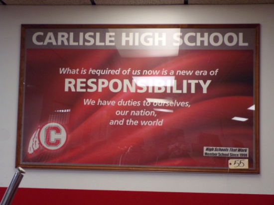 Framed Carlisle "Responsibility" poster, 38in x 62in