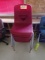 (6) Maroon plastic school chairs