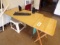 Table, foldup table, and stool
