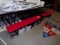 Retractable cafeteria table 10ft red bench