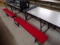 Retractable cafeteria table 10ft red bench