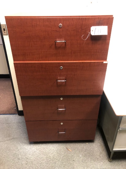 Cherry finished lateral file cabinet, 30in x 55in