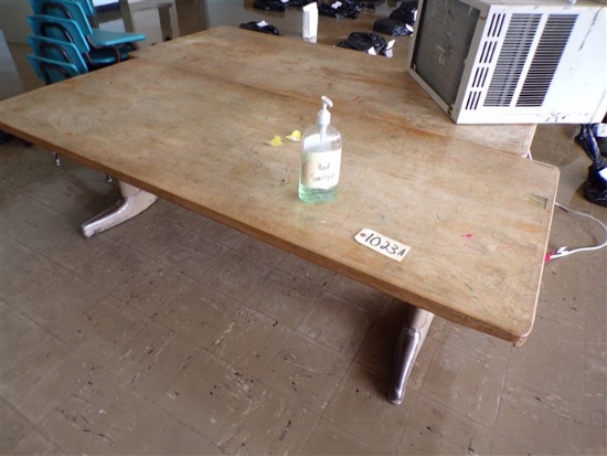 (2) 6ft x 30in wood top childrens table