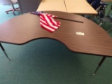 5ft Half moon table and american flag