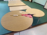 (2) Round 4ft tables and american flag