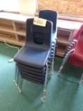 (12) Blue plastic children chairs