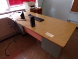 5ft x 30in Teacher desk and storage cubicles