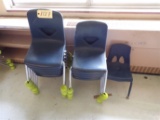 (12) Blue plastic children chairs