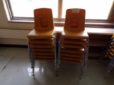 (14) Plastic yellow school chairs
