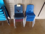 (8) Assorted plastic school chairs