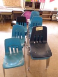 (23) Blue plastic child chairs