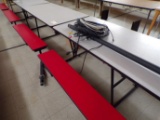 Retractable cafeteria table 10ft red bench
