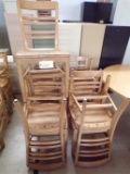 (9) Oak chairs