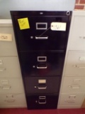 HON black 4 drawer file cabinet