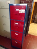 4 Drawer blue/red file cabinets