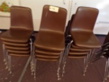 (15) Brown school chairs