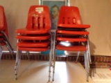 (8) Orange school chairs