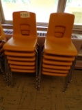 (12) Plastic yellow chairs