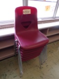 (6) Maroon adult size chairs