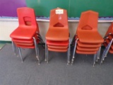 (12) Orange school chairs