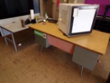 (2) Desks, metal cart