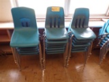 (3 stacks (21)) Blue plastic childs chairs