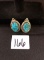 Sterling Silver and turquoise cuff links