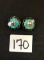 Black Onyx and turquoise Indian clip on earrings